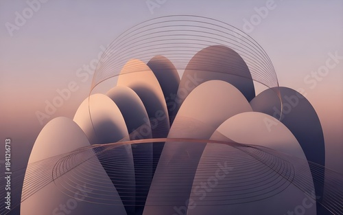 An abstract representation of Father’s Day featuring soft geometric waves Abstract Fatherhood Energy