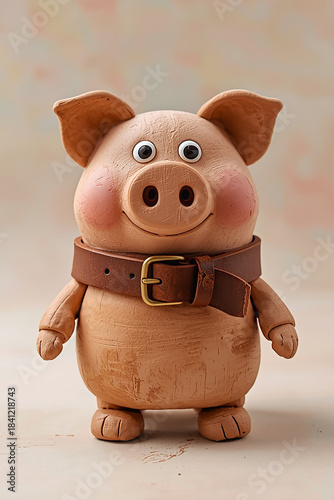 Clay-Style Belted Piggy Bank