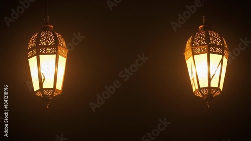 Crescent moon over desert dunes at golden dusk