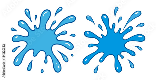 Blue water splash designs