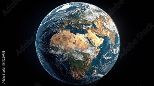 Wallpaper Mural Detailed earth view from space showing continents and city lights. Torontodigital.ca