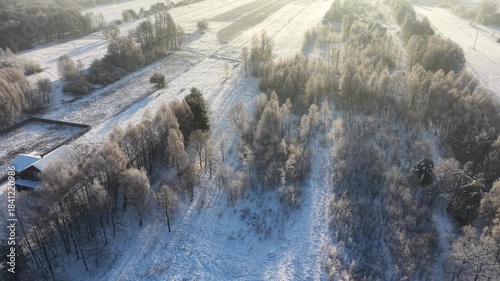 Serene snow landscape with gentle morning glow