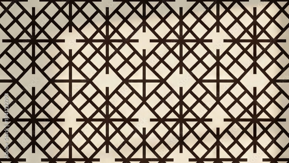 Fototapeta premium Abstract Geometric Pattern with Diagonal Lines and Cross Shapes