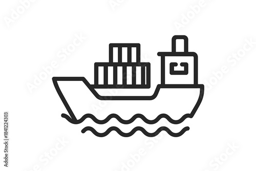 Commercial freight vessel carrying shipping containers across the vast blue ocean waves