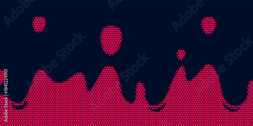 Dynamic red and navy background with dot halftone. Simple minimalist background with halftone pattern
