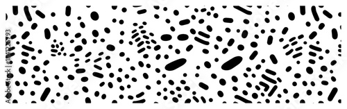 Abstract black and white spotted pattern Vector background with random organic dots and blobs resembling animal skin texture