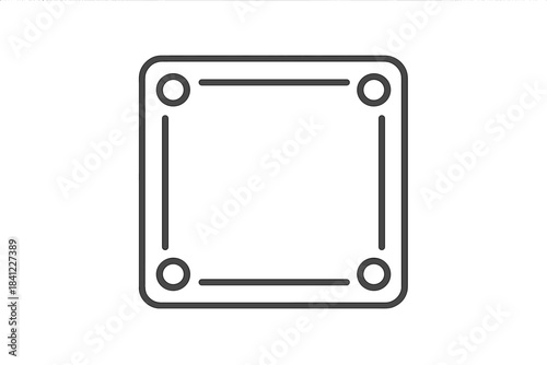 Clean geometric outline symbol depicting a square frame boundary with corner indicators
