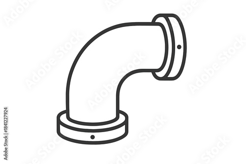 Curved plumbing pipe elbow fitting component used in drainage and water systems