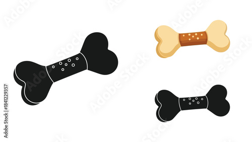 Illustration of dog bones in varying colors and styles a playful design