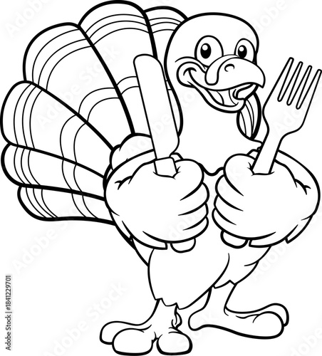 A turkey Thanksgiving carto...
