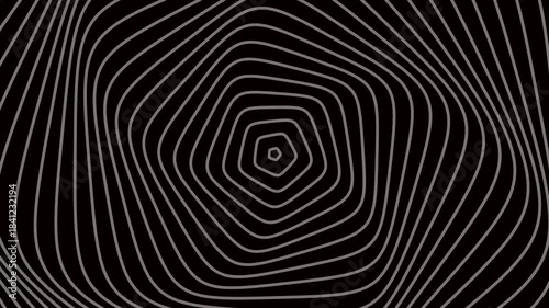 Grey Irregular Square Ripple – Abstract Monochrome Spiral Loop