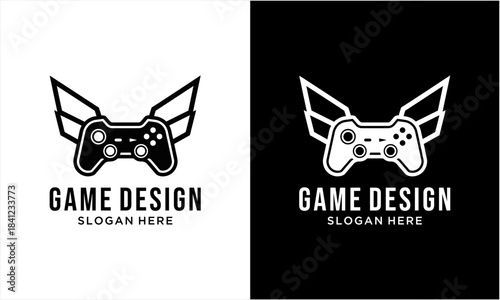 Winged Video Game Controller Logo Design.