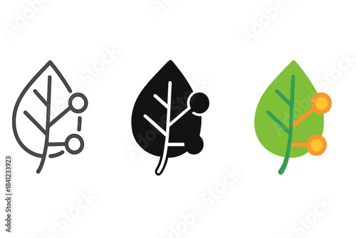 Sustainable Workflow Icon. Abstract icon merging leaf veins and network lines representing sustainable workflow, first in line