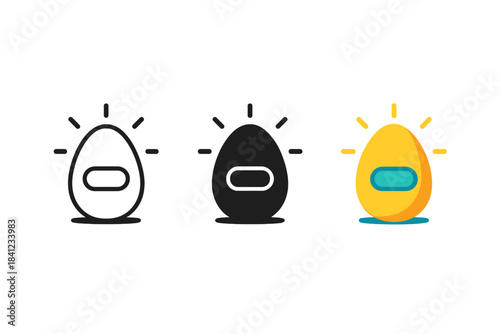 Meditation Capsule Designs. Egg-shaped soundproof meditation capsule with glowing aura of calm, first in line style with thin