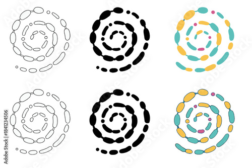 Microbial Life Cycle Spiral. Abstract spiral of yeast and bacteria life cycle, continuous motion showing invisible microbial