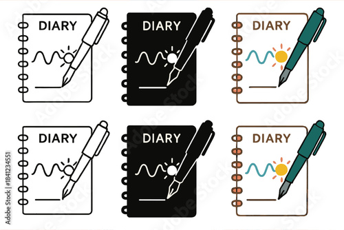 Quantum Duality Art. Pen drawing both wave and particle patterns on diary page, symbolizing quantum duality in recorded memories,