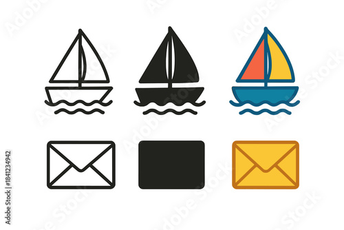 Vintage Map Adventure. Old map with ocean routes drawn in ink and small octopus illustration at the corner, clean geometric vector