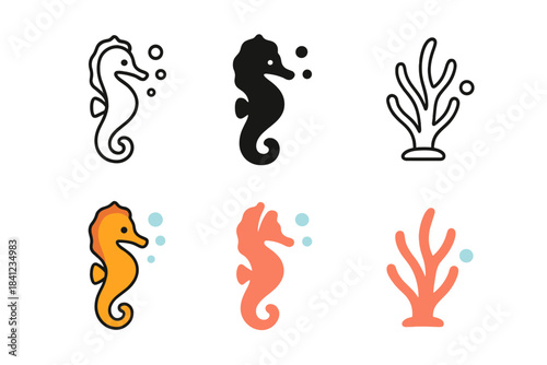 Seahorse Coral Artistry. Seahorse Coral Bubble, clean geometry meets natural rhythm, inspired by oceanic minimalism, first in line