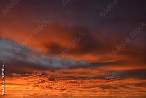 Orange blue beautiful sky at sunrise. Background