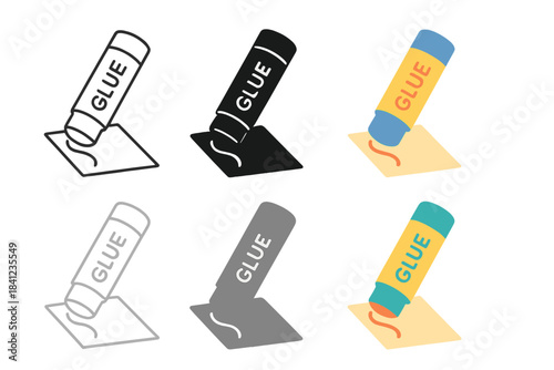 Glue Stick Artistry. Small glue stick applying adhesive to corner of paper piece, gentle curved movement, first in line style with