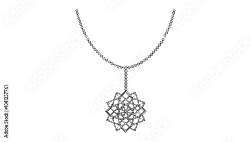 Artistic Necklace Design: An elegant and artistic necklace, designed with intricate patterns and delicate chain, showcasing a blend of craftsmanship and refined elegance.