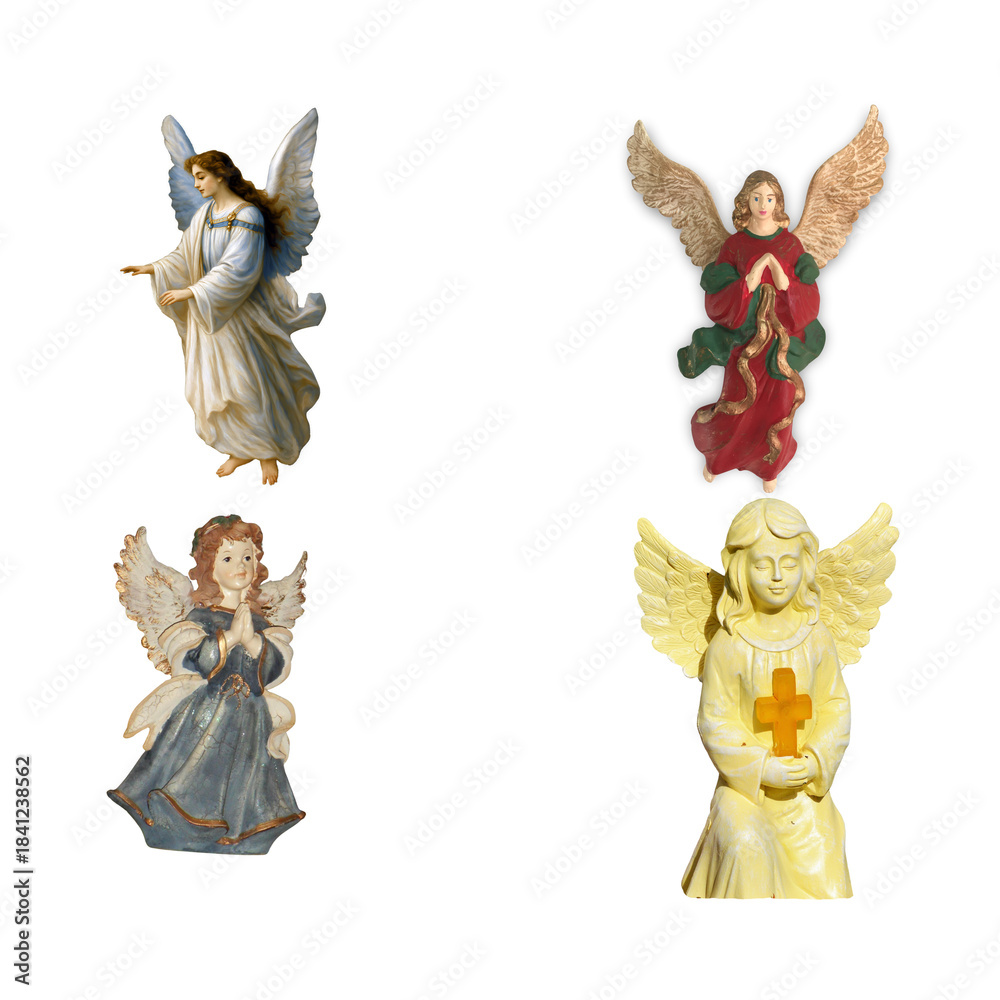 Obraz premium christmas angels isolated on white