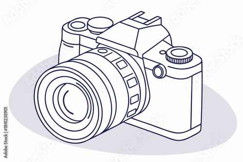 Retro old photo camera isolated on white background
