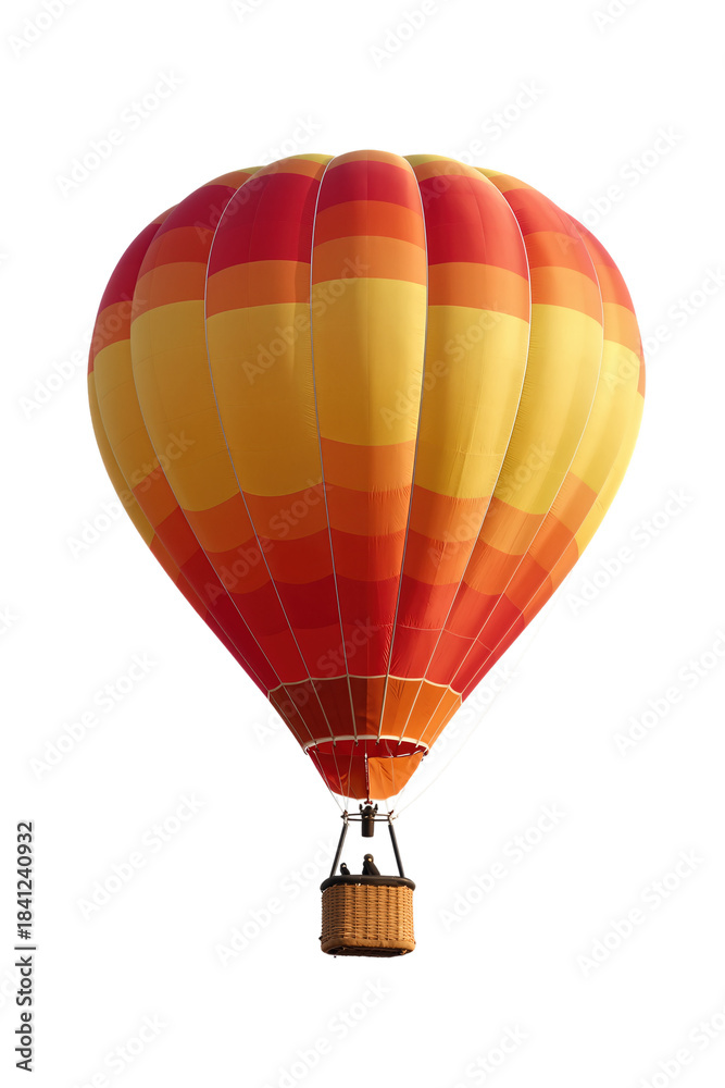 Fototapeta premium Colorful hot air balloon with wicker basket.
