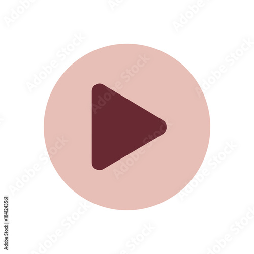 Play button in circular design with pastel background, concept of multimedia content, digital media, or online streaming. Suitable for articles on technology and entertainment.
