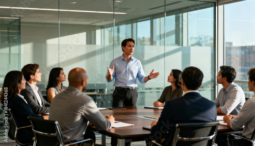 business people discussion in board meeting