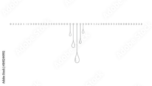 Delicate Droplets of Simplicity: A minimalistic design with an elegant row of subtle points, from which delicate droplets cascade downwards, symbolizing purity, calmness, and grace.