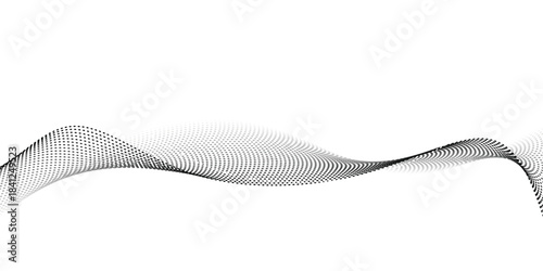 Abstract wavy lines flowing design. Suitable for AI  tech  network  science  digital technology themes
