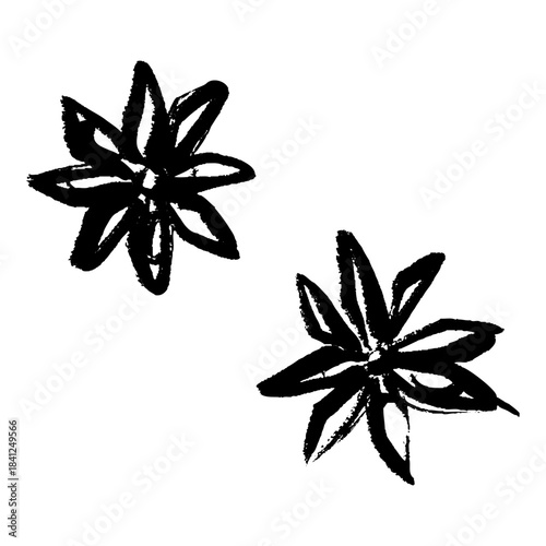 八角の手描きイラスト素材