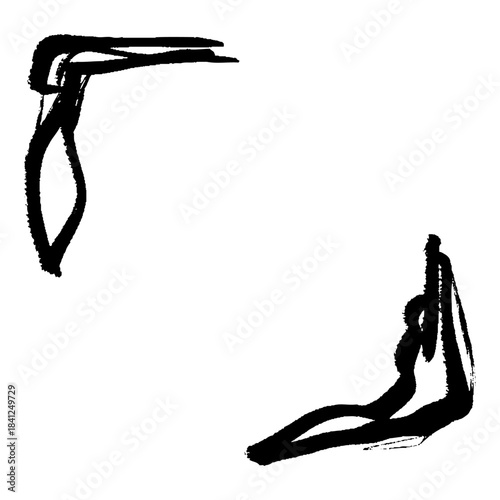 筆風フレームのイラスト素材