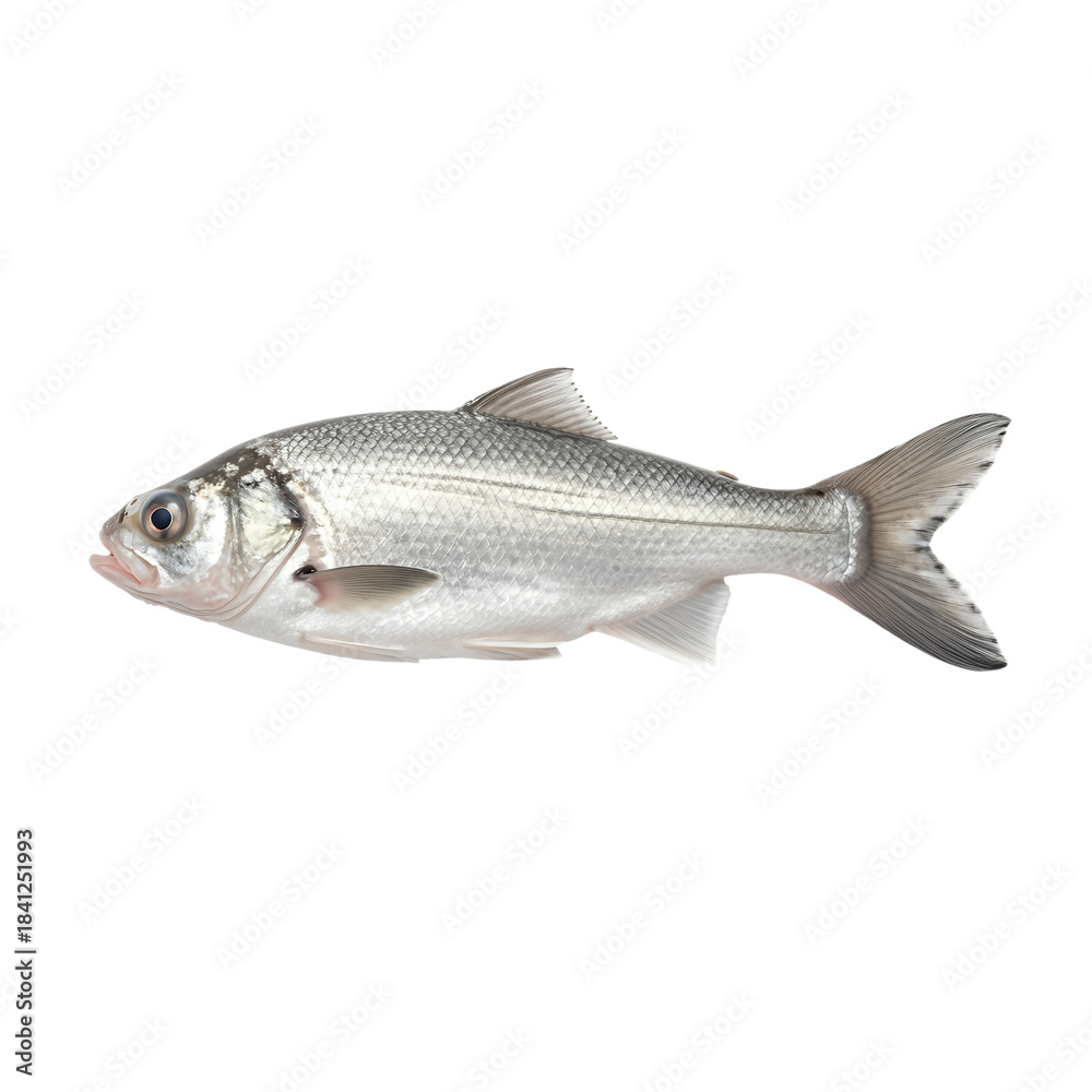 Fototapeta premium Detailed illustration of a silver fish in side view