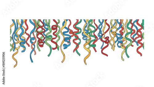 Confetti Streamers Cascade: Vibrant streamers in a riot of colors create a festive and cheerful atmosphere, perfect for celebration and adding a touch of joy.