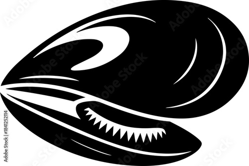 mussel shell silhouette vector illustration
