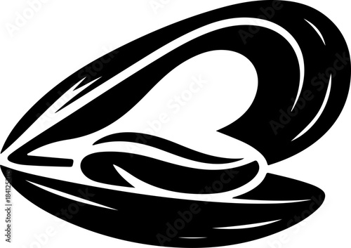 mussel shell silhouette vector illustration