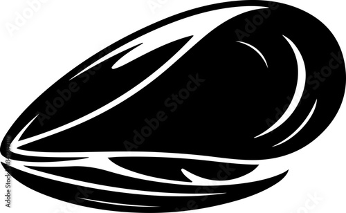 mussel shell silhouette vector illustration