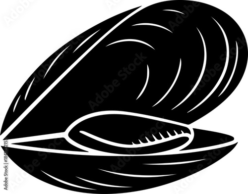 mussel shell silhouette vector illustration