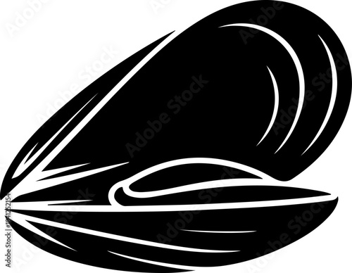 mussel shell silhouette vector illustration