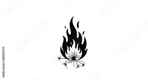 Wildflower igniting with vibrant flames, symbolizing passion and renewal