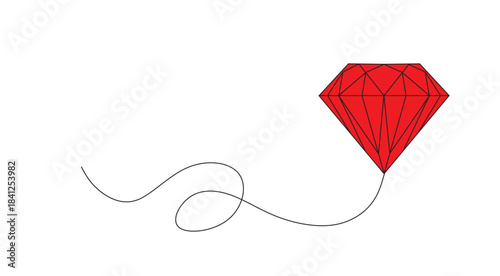 red diamond line art