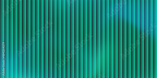 Futuristic neon texture with vibrant shades of blue green gradients and bright smooth fluted vertical lines. Bold dynamic design blending smooth tones and radiant colors for modern visual art project