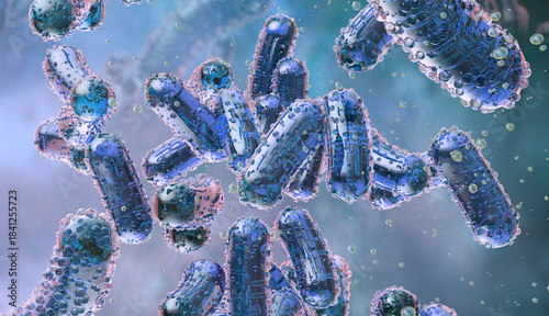Canvas Print Komagataeibacter xylinus bacteria producing bacterial cellulose nanofibers