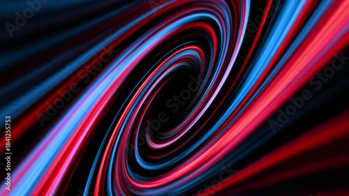 Hypnotic rotating vortex animation with colorful luminous lines spiraling inward to create a captivating abstract motion background for digital video and visual effects