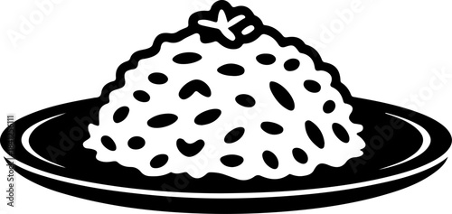 fried rice icon silhouette vector illustration