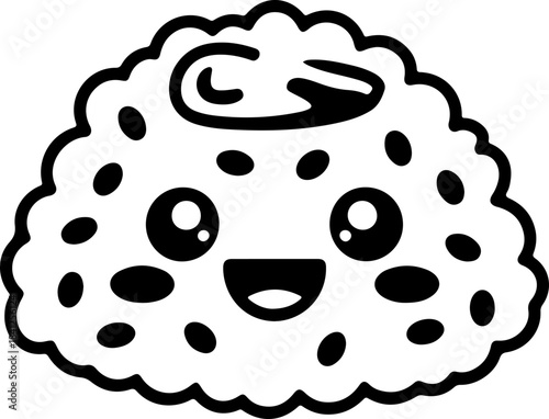 fried rice icon silhouette vector illustration