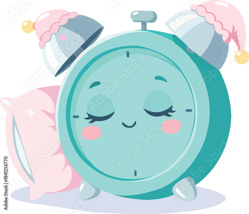 Cute Alarm Clock Sleeping with Pillow 
