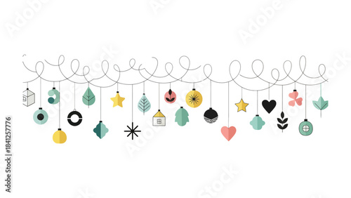 Festive Ornaments: A charming array of whimsical ornaments, delicately suspended, bring a touch of enchantment and merriment to the scene, perfect for setting a joyful tone.